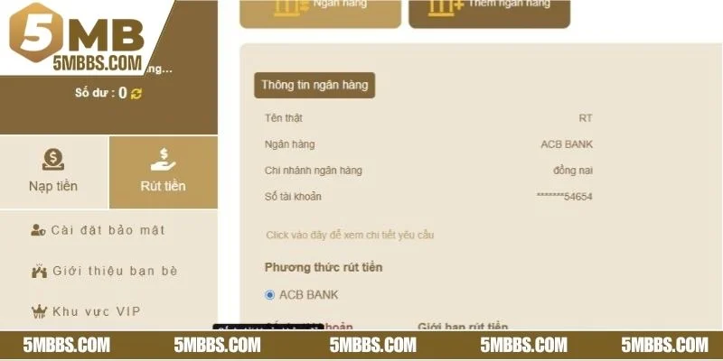 4 thao tác đơn giản, rút tiền nhanh chóng chỉ trong vài phút